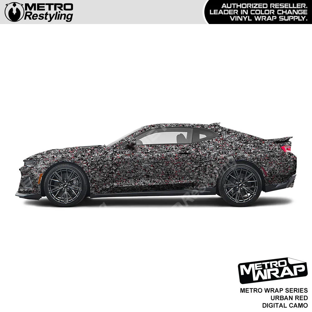 Metro Wrap Digital Urban Red Camouflage Vinyl Film