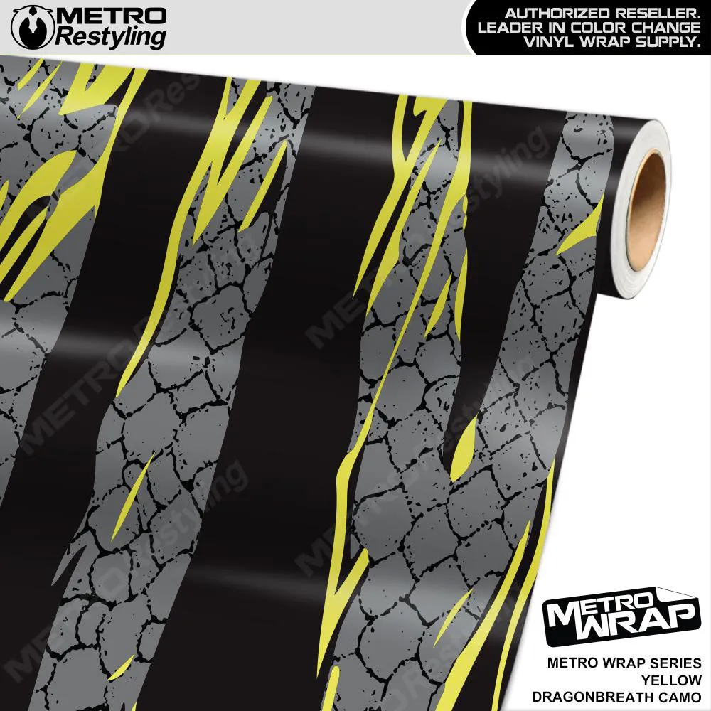 Metro Wrap Dragonbreath Yellow Camouflage Vinyl Film