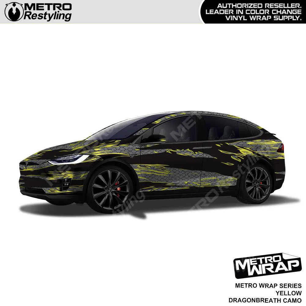 Metro Wrap Dragonbreath Yellow Camouflage Vinyl Film