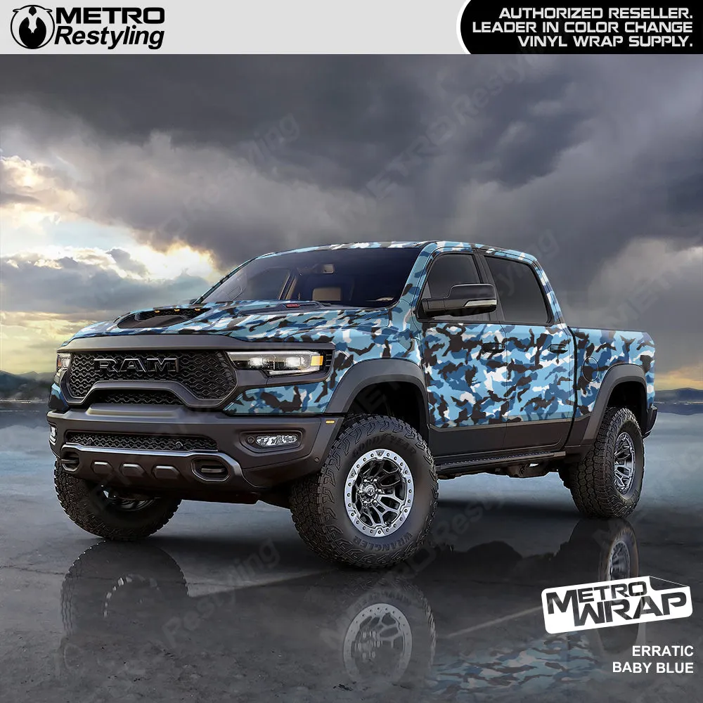 Metro Wrap Erratic Baby Blue Camouflage Vinyl Film
