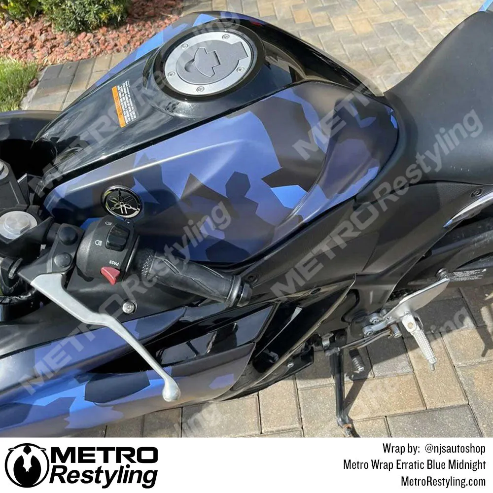 Metro Wrap Erratic Blue Midnight Camouflage Vinyl Film