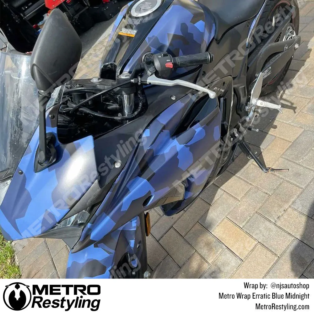 Metro Wrap Erratic Blue Midnight Camouflage Vinyl Film