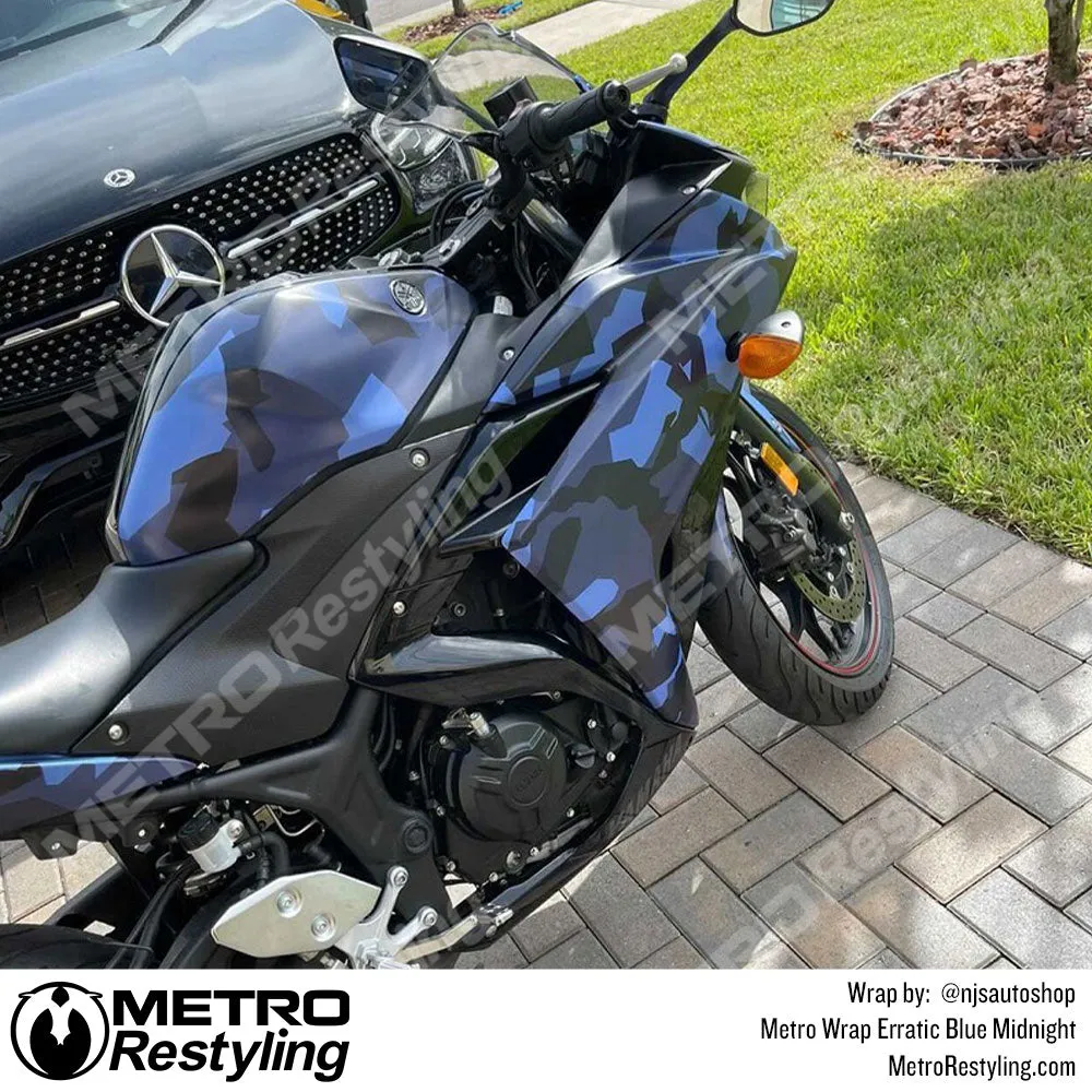 Metro Wrap Erratic Blue Midnight Camouflage Vinyl Film