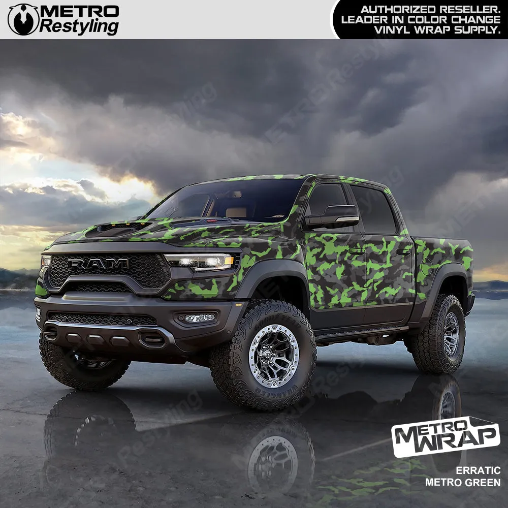 Metro Wrap Erratic Metro Green Camouflage Vinyl Film