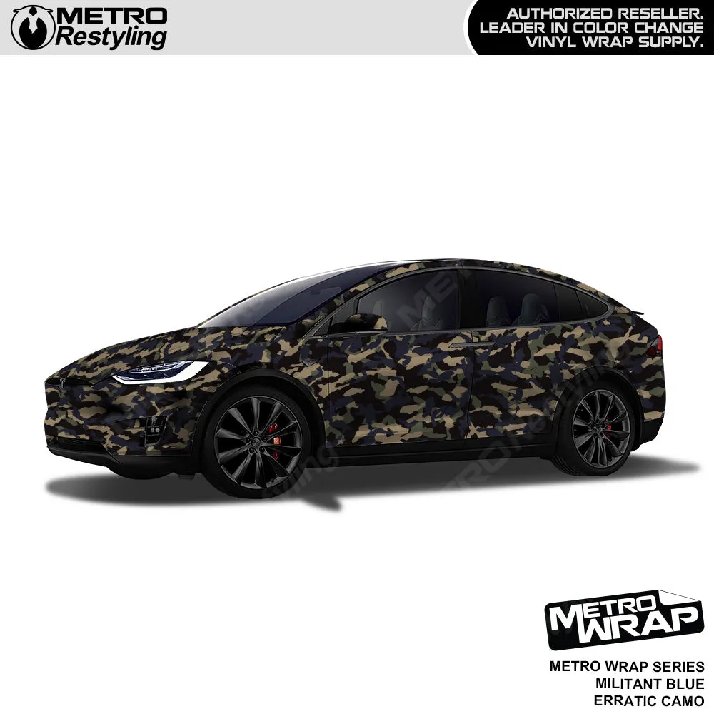 Metro Wrap Erratic Militant Blue Camouflage Vinyl Film
