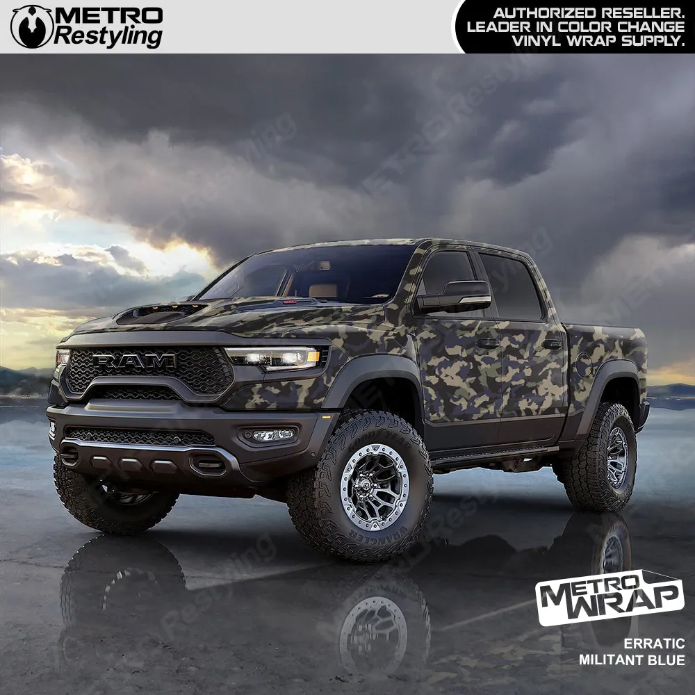 Metro Wrap Erratic Militant Blue Camouflage Vinyl Film