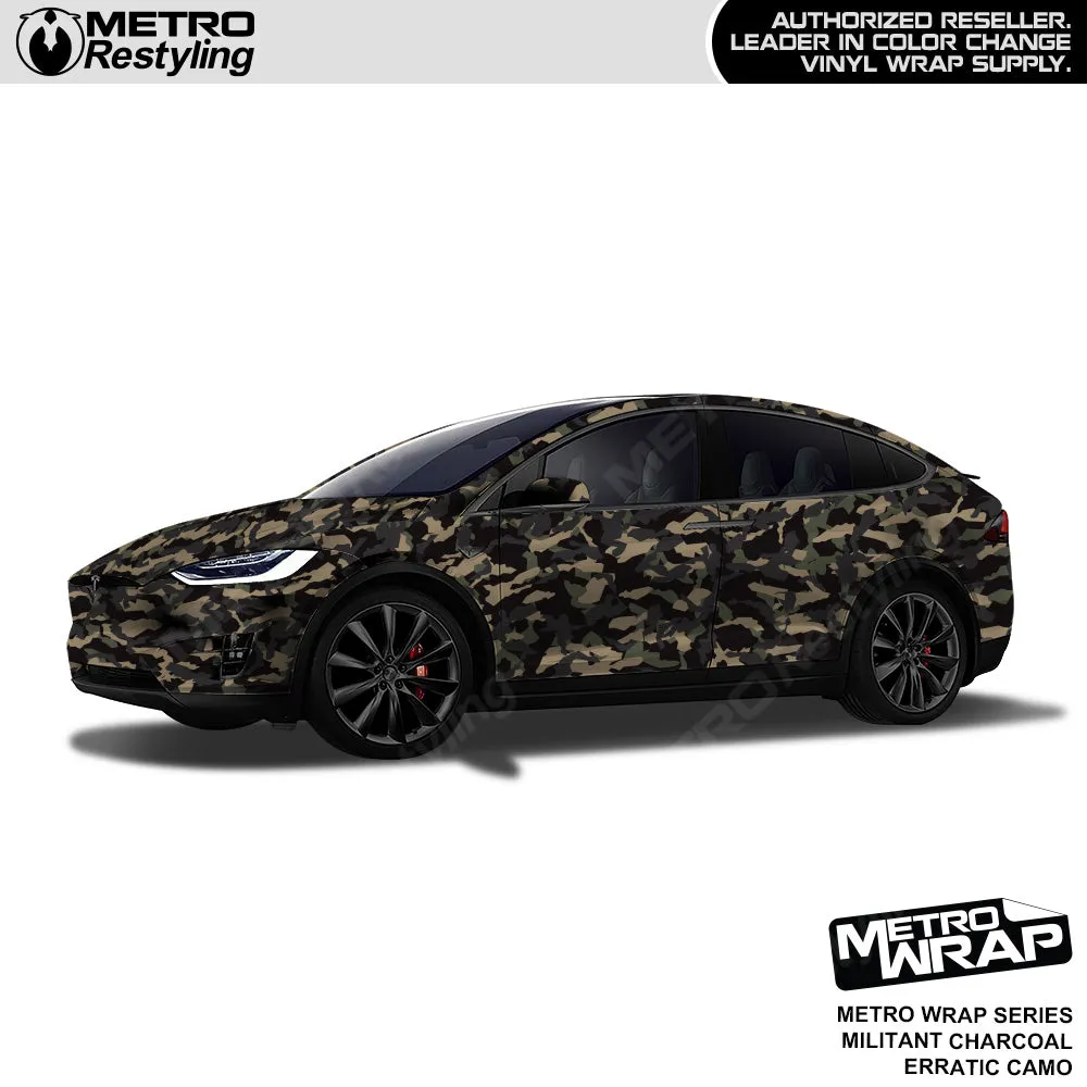 Metro Wrap Erratic Militant Charcoal Camouflage Vinyl Film