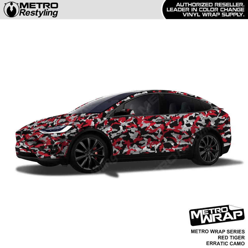 Metro Wrap Erratic Red Tiger Camouflage Vinyl Film