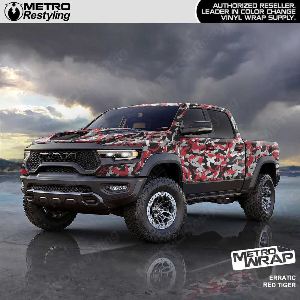 Metro Wrap Erratic Red Tiger Camouflage Vinyl Film