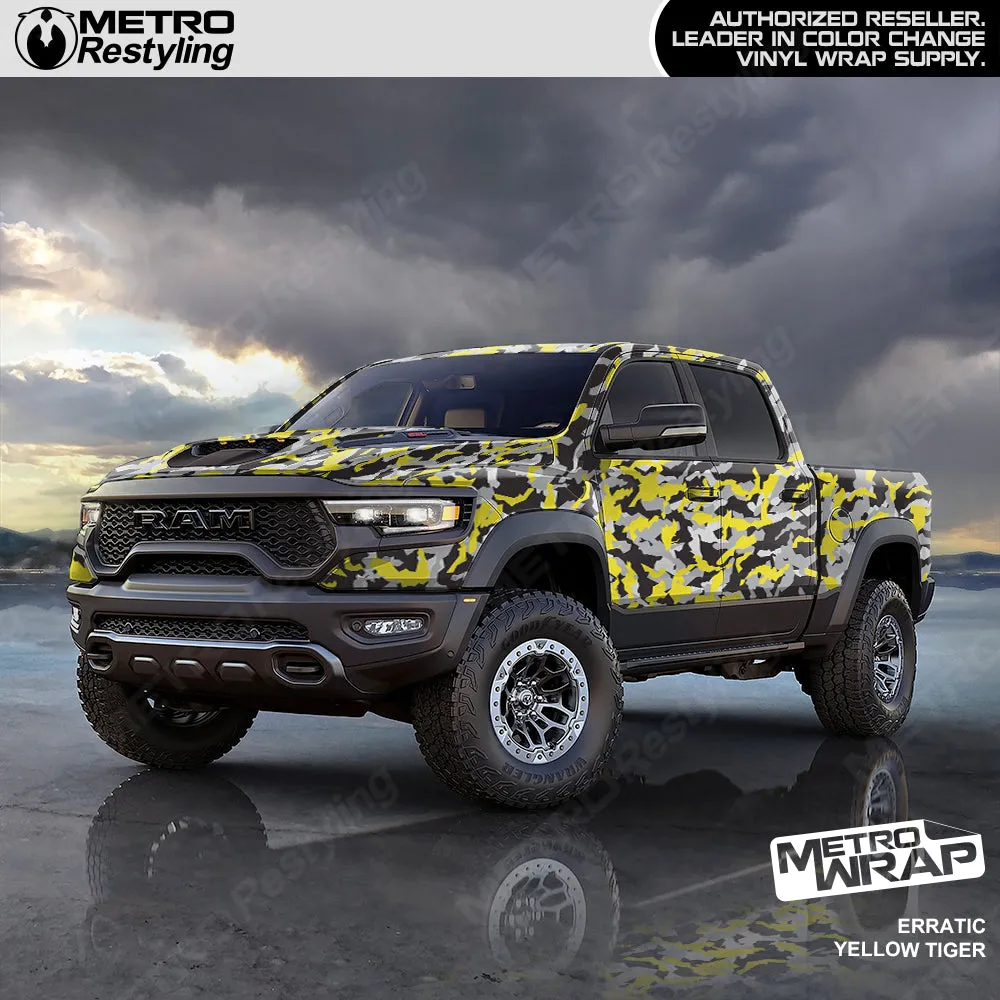 Metro Wrap Erratic Yellow Tiger Camouflage Vinyl Film