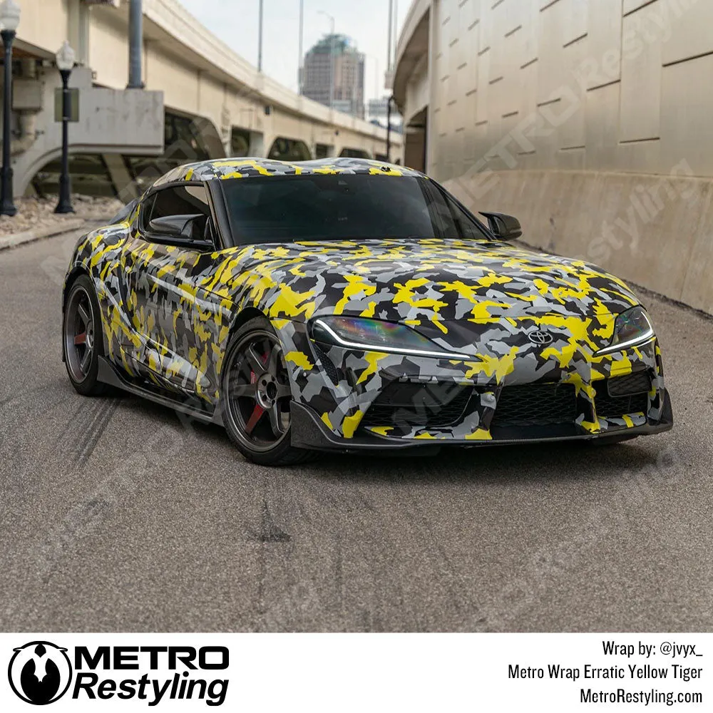 Metro Wrap Erratic Yellow Tiger Camouflage Vinyl Film