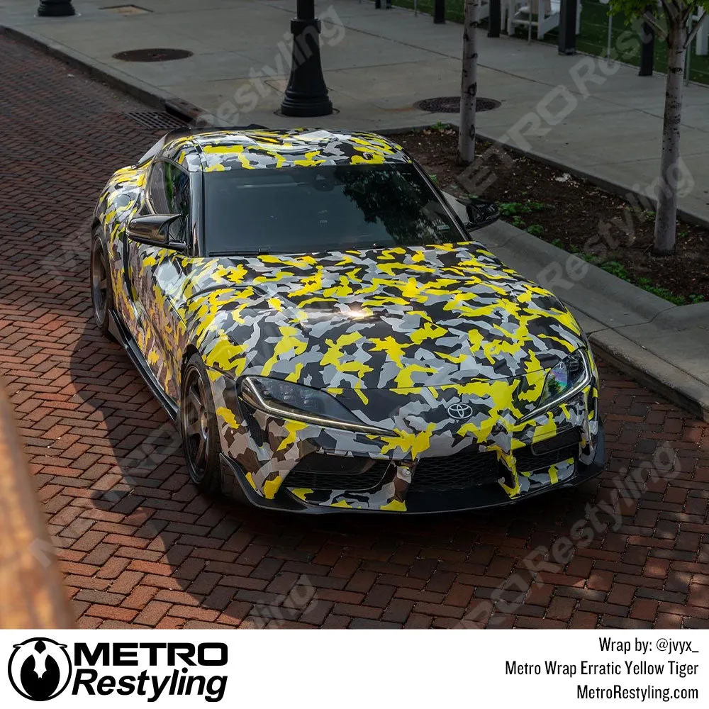 Metro Wrap Erratic Yellow Tiger Camouflage Vinyl Film