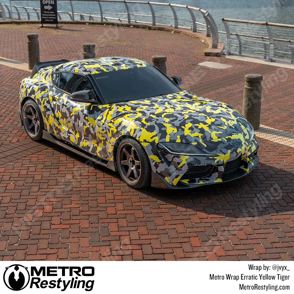 Metro Wrap Erratic Yellow Tiger Camouflage Vinyl Film