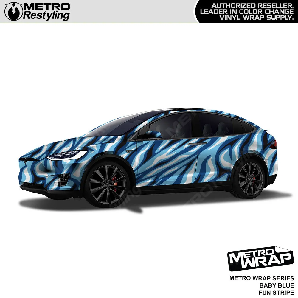 Metro Wrap Fun Stripe Baby Blue Camouflage Vinyl Film