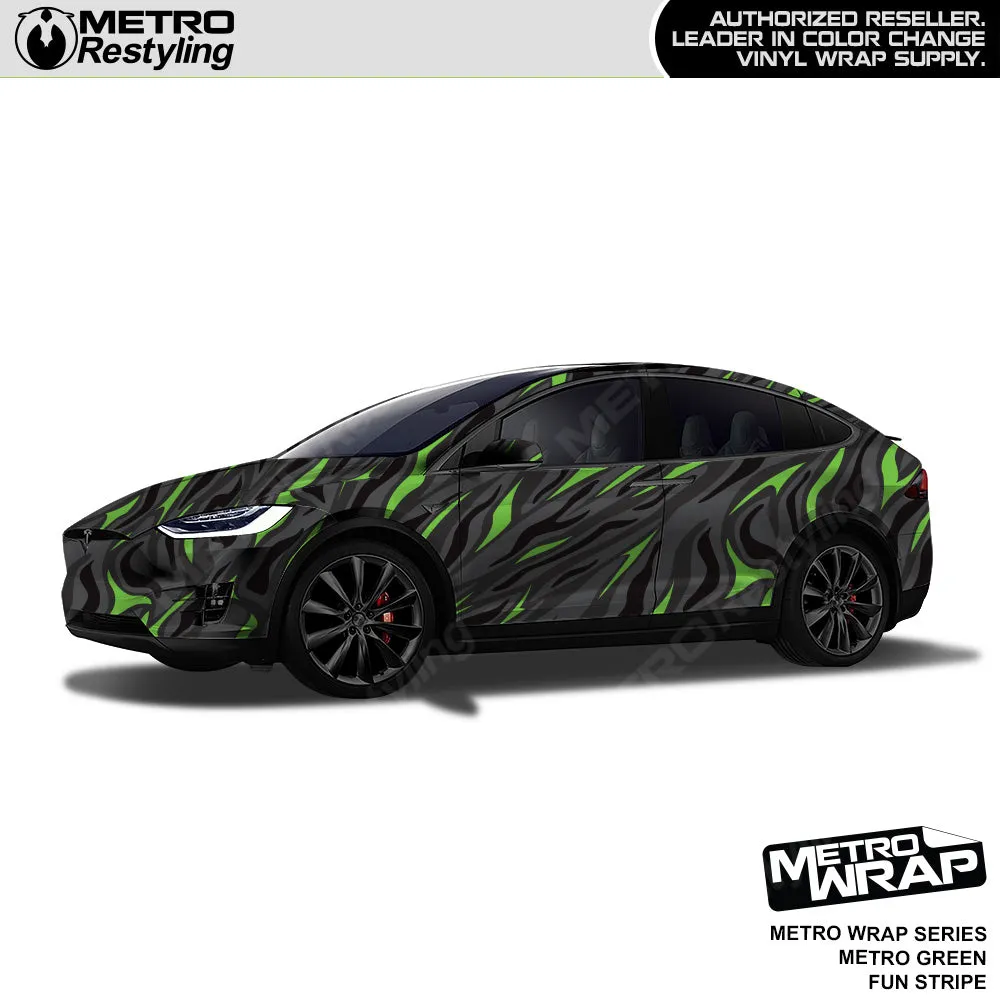 Metro Wrap Fun Stripe Metro Green Camouflage Vinyl Film