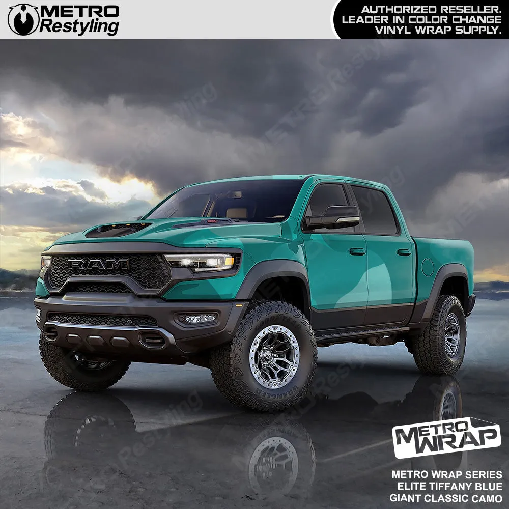 Metro Wrap Giant Classic Elite Tiffany Blue Camouflage Vinyl Film