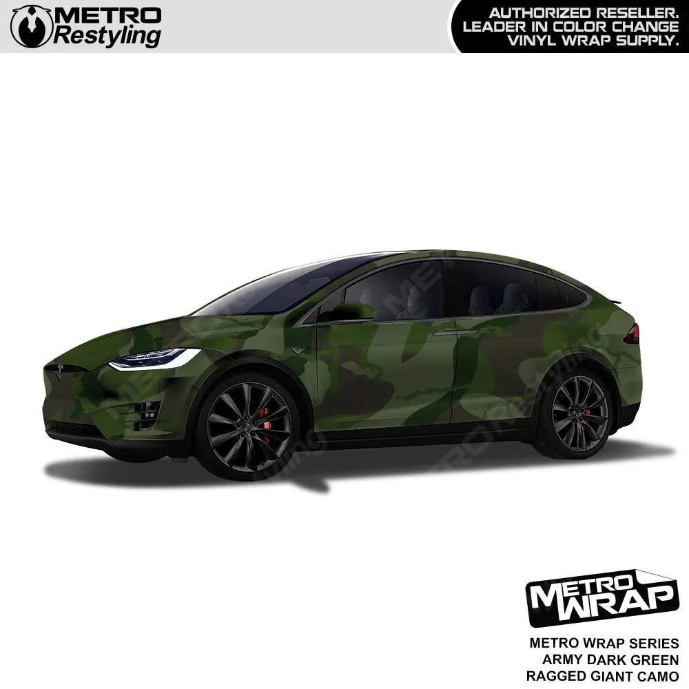 Metro Wrap Giant Ragged Army Dark Green Camouflage Vinyl Film