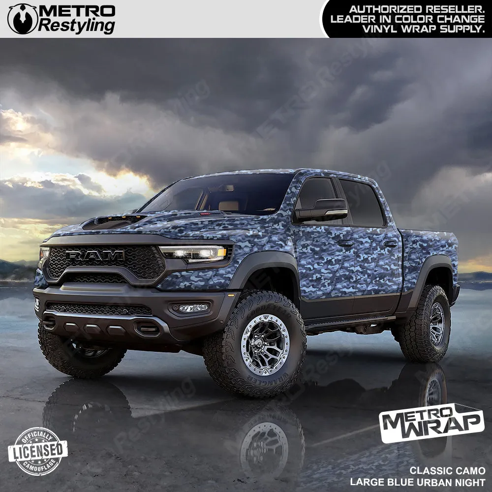 Metro Wrap Giant Ragged Blue Urban Night Camouflage Vinyl Film