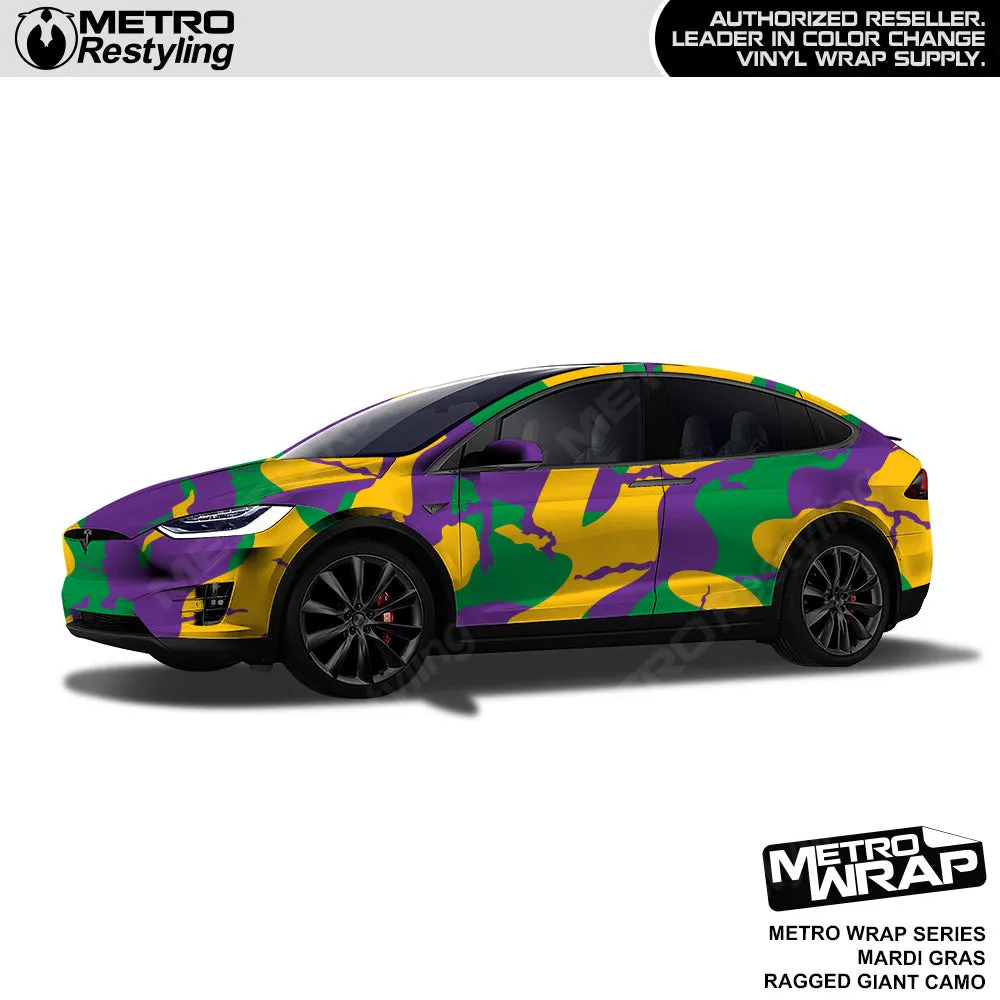 Metro Wrap Giant Ragged Mardi Gras Camouflage Vinyl Film