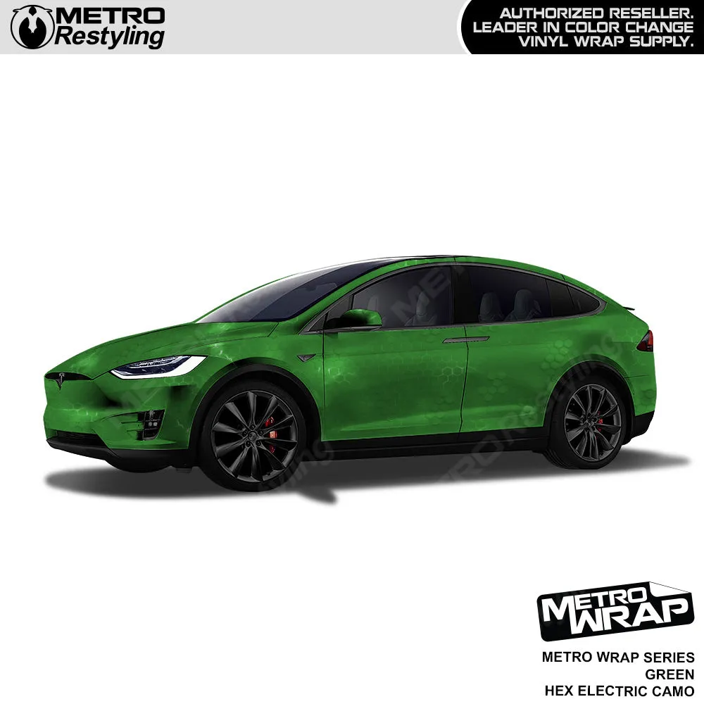 Metro Wrap Hex Electric Green Camouflage Vinyl Film