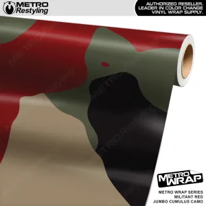 Metro Wrap Jumbo Cumulus Militant Red Camouflage Vinyl Film