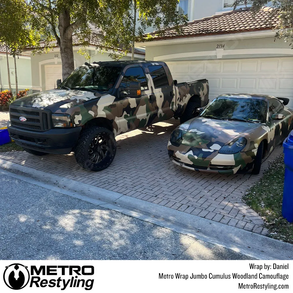 Metro Wrap Jumbo Cumulus Woodland Camouflage Vinyl Film