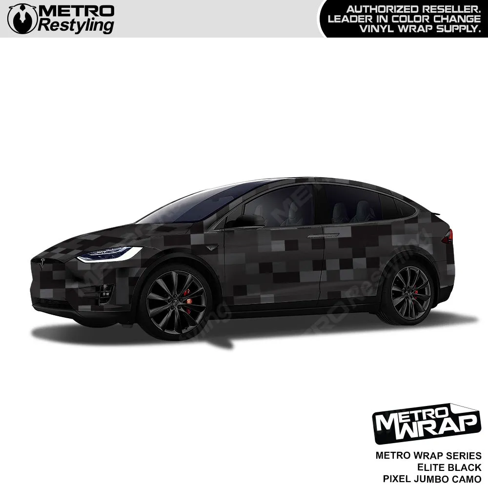 Metro Wrap Jumbo Pixel Elite Black Camouflage Vinyl Film