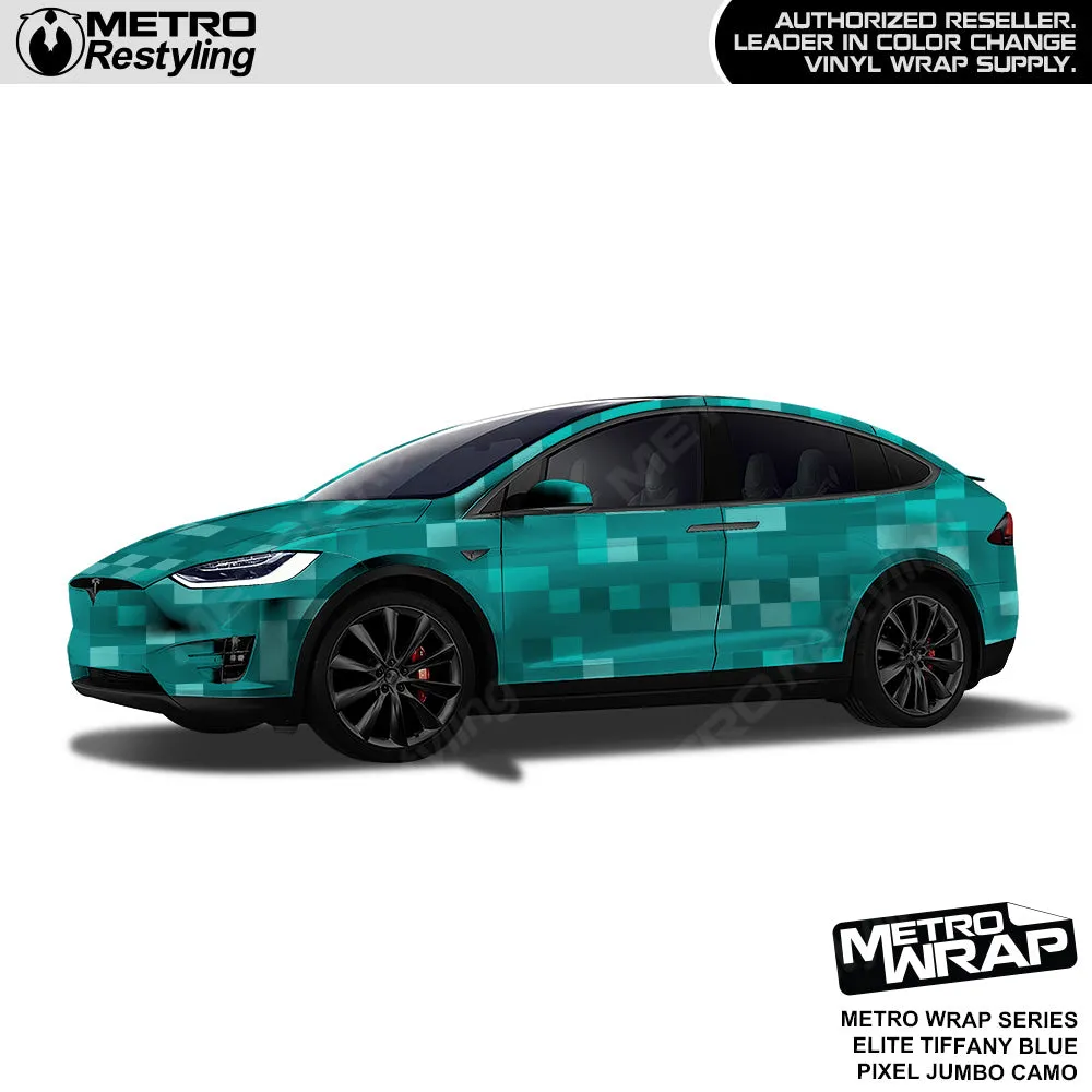 Metro Wrap Jumbo Pixel Elite Tiffany Blue Camouflage Vinyl Film