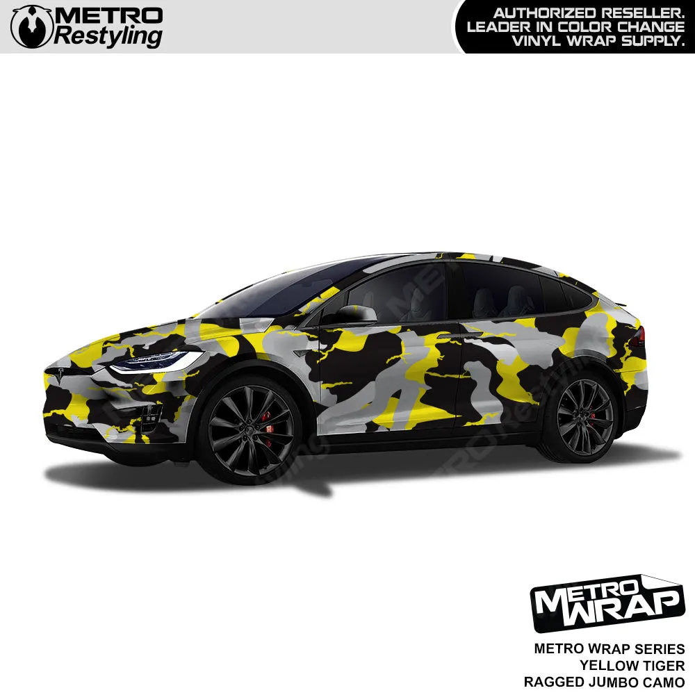 Metro Wrap Jumbo Ragged Yellow Tiger Camouflage Vinyl Film