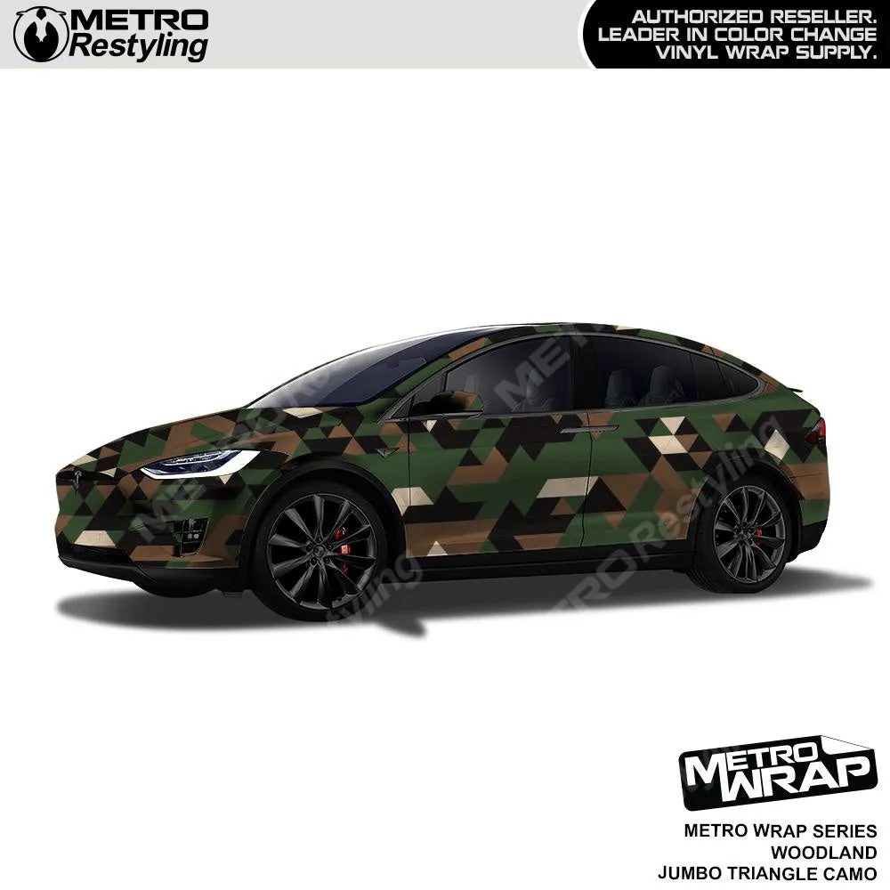 Metro Wrap Jumbo Triangle Woodland Camouflage Vinyl Film