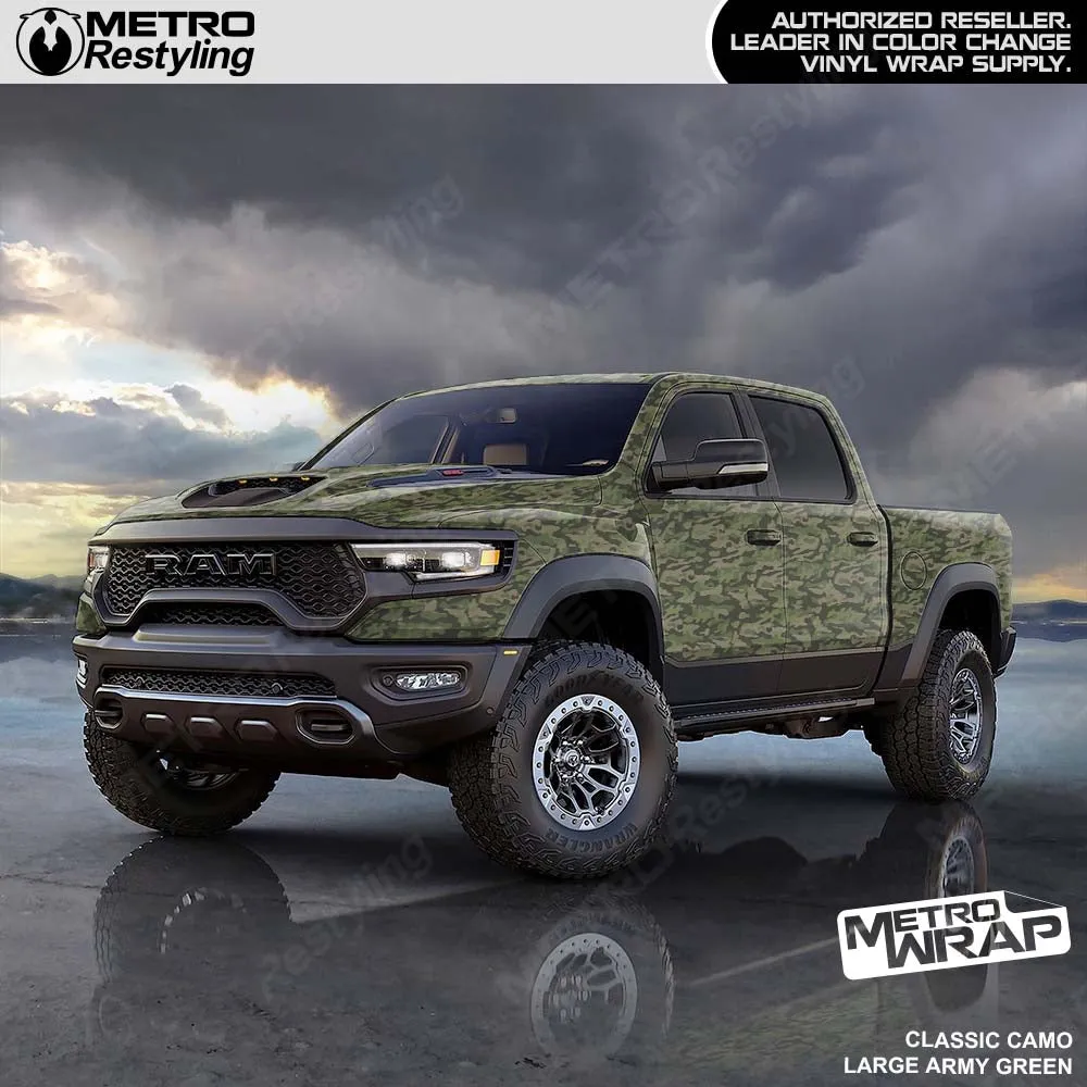 Metro Wrap Large Classic Army Green Camouflage Vinyl Film