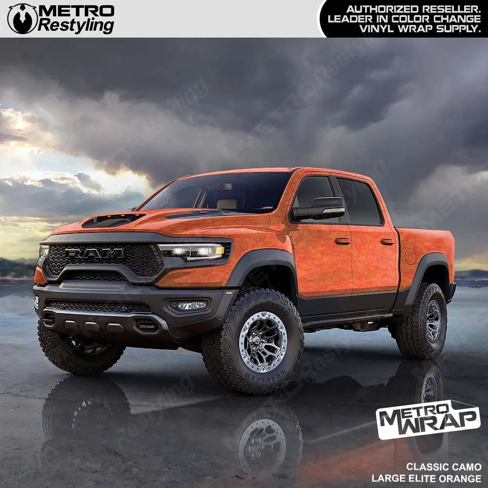 Metro Wrap Large Classic Elite Orange Camouflage Vinyl Film - 3M Film - Satin Finish | BLOWOUT STOCK | (5 Sq ft) | 100304