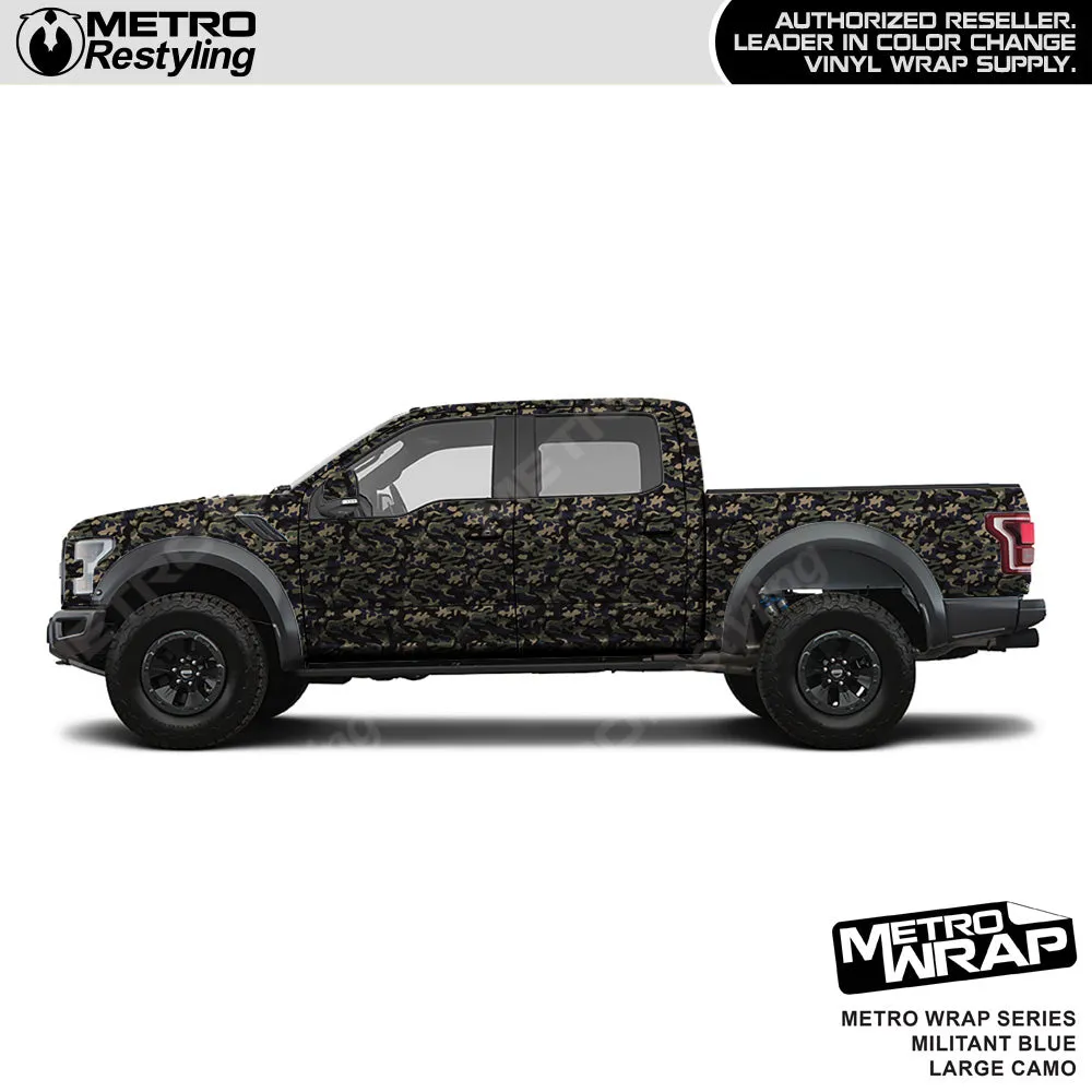 Metro Wrap Large Classic Militant Blue Camouflage Vinyl Film