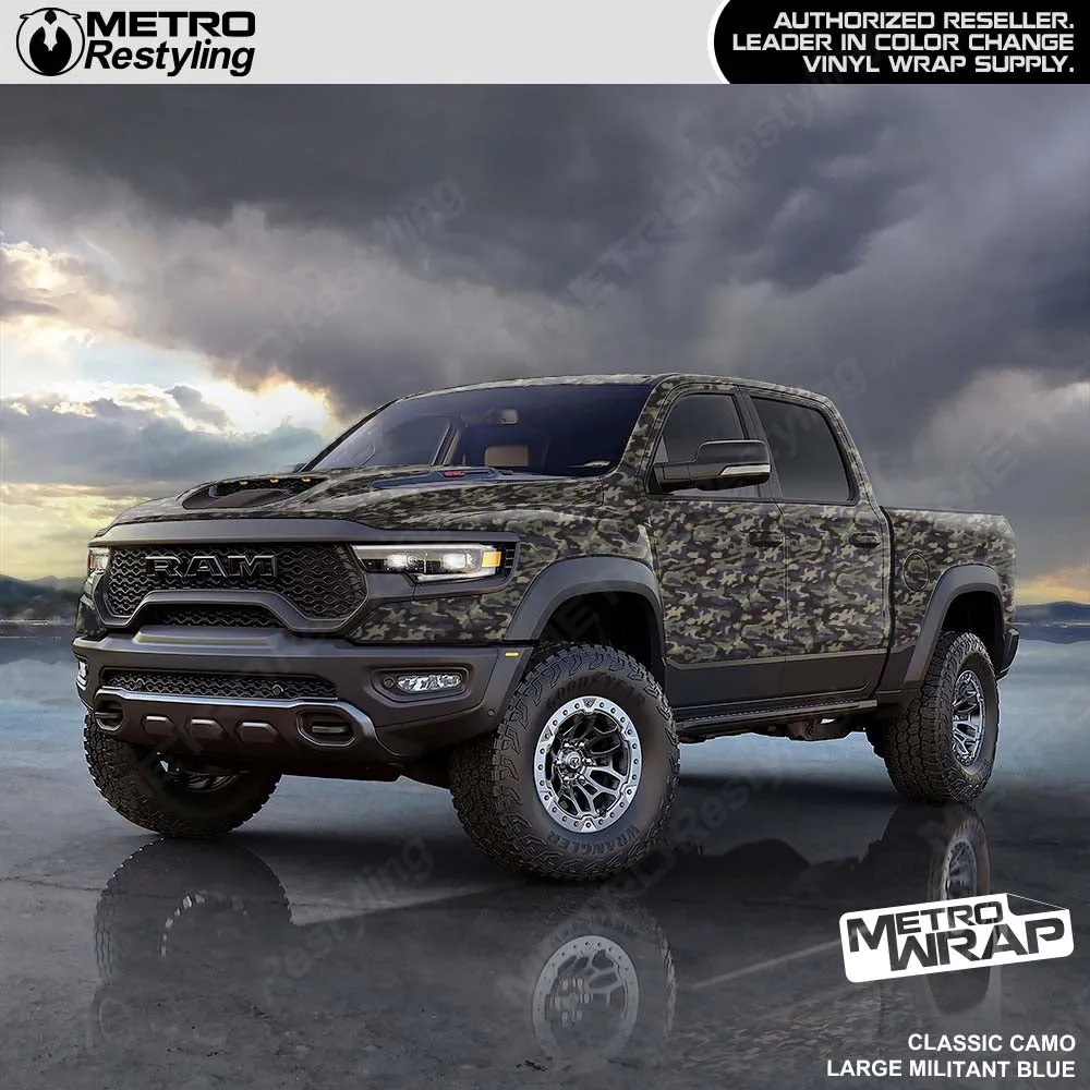 Metro Wrap Large Classic Militant Blue Camouflage Vinyl Film