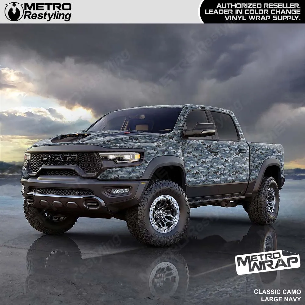 Metro Wrap Large Classic Navy Camouflage Vinyl Film