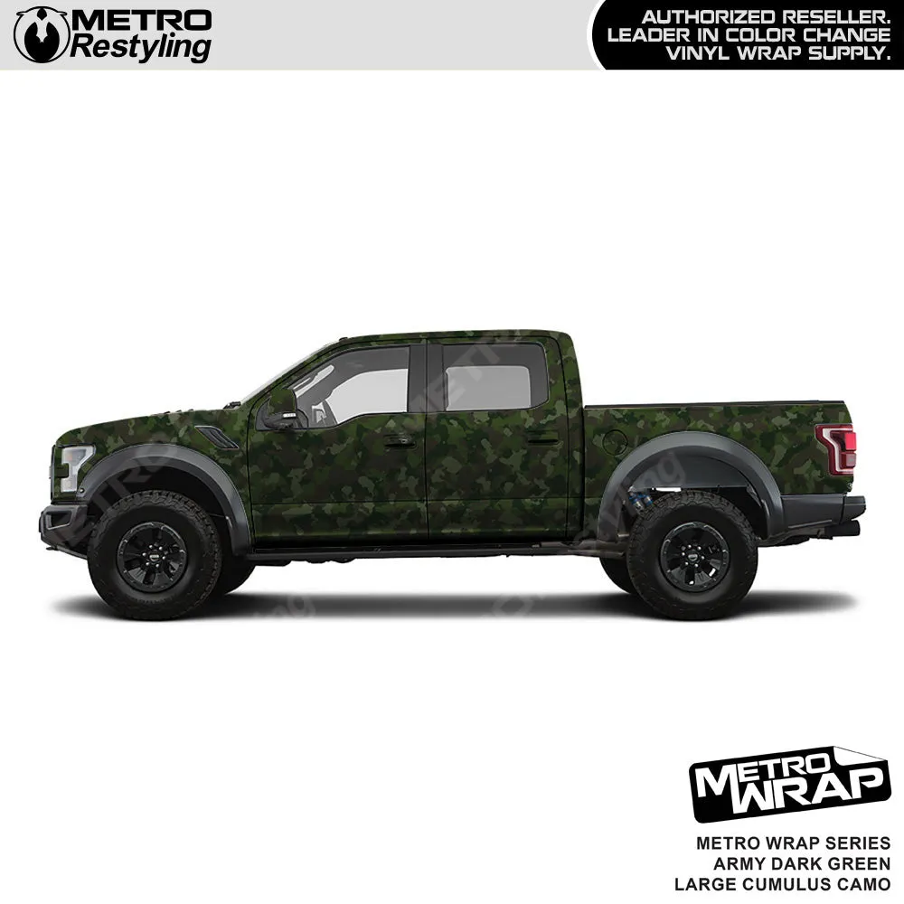 Metro Wrap Large Cumulus Army Dark Green Camouflage Vinyl Film