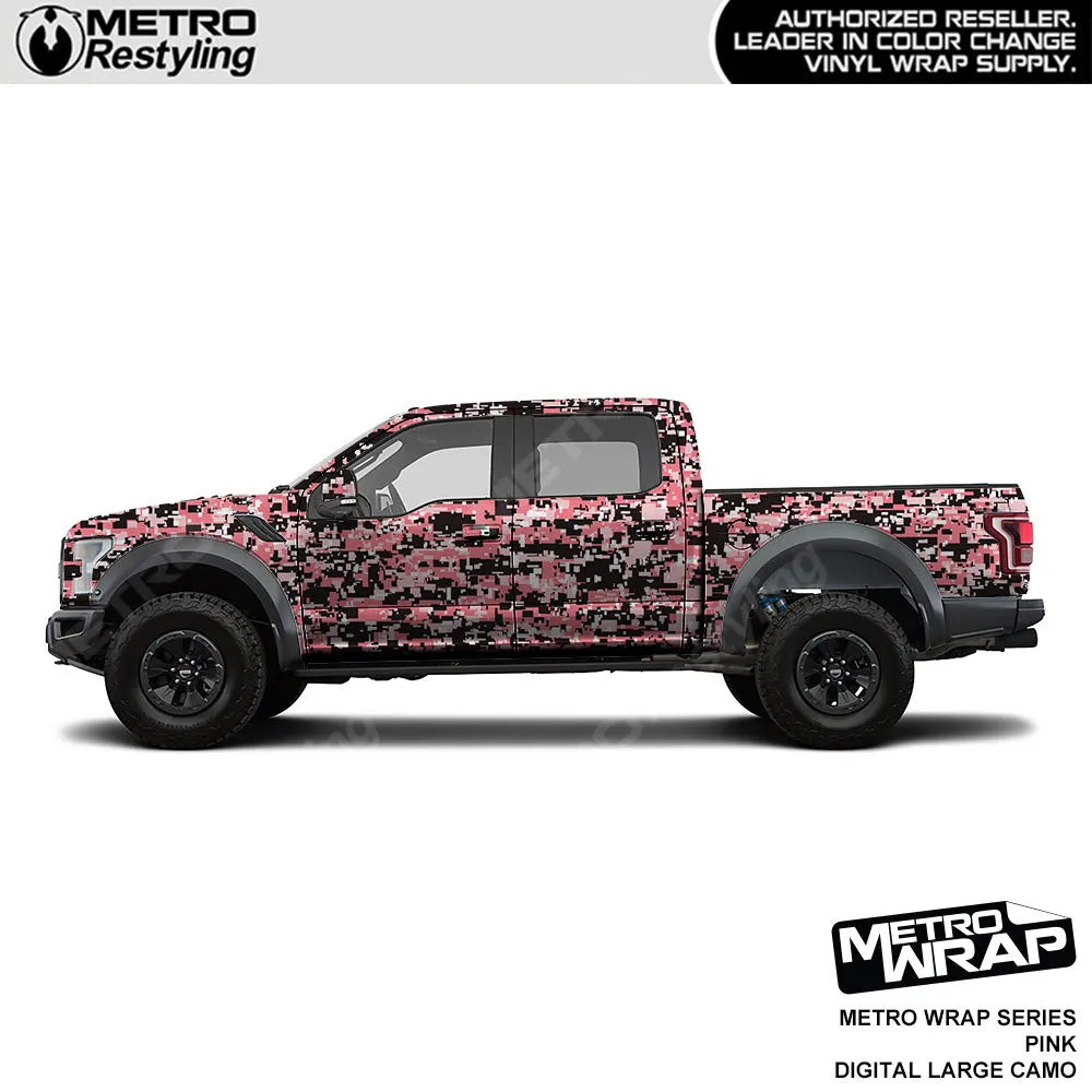 Metro Wrap Large Digital Pink Camouflage Vinyl Film