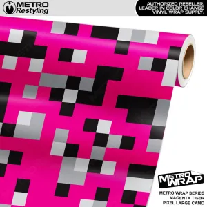 Metro Wrap Large Pixel Magenta Tiger Camouflage Vinyl Film