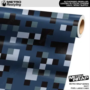 Metro Wrap Large Pixel Navy Camouflage Vinyl Film