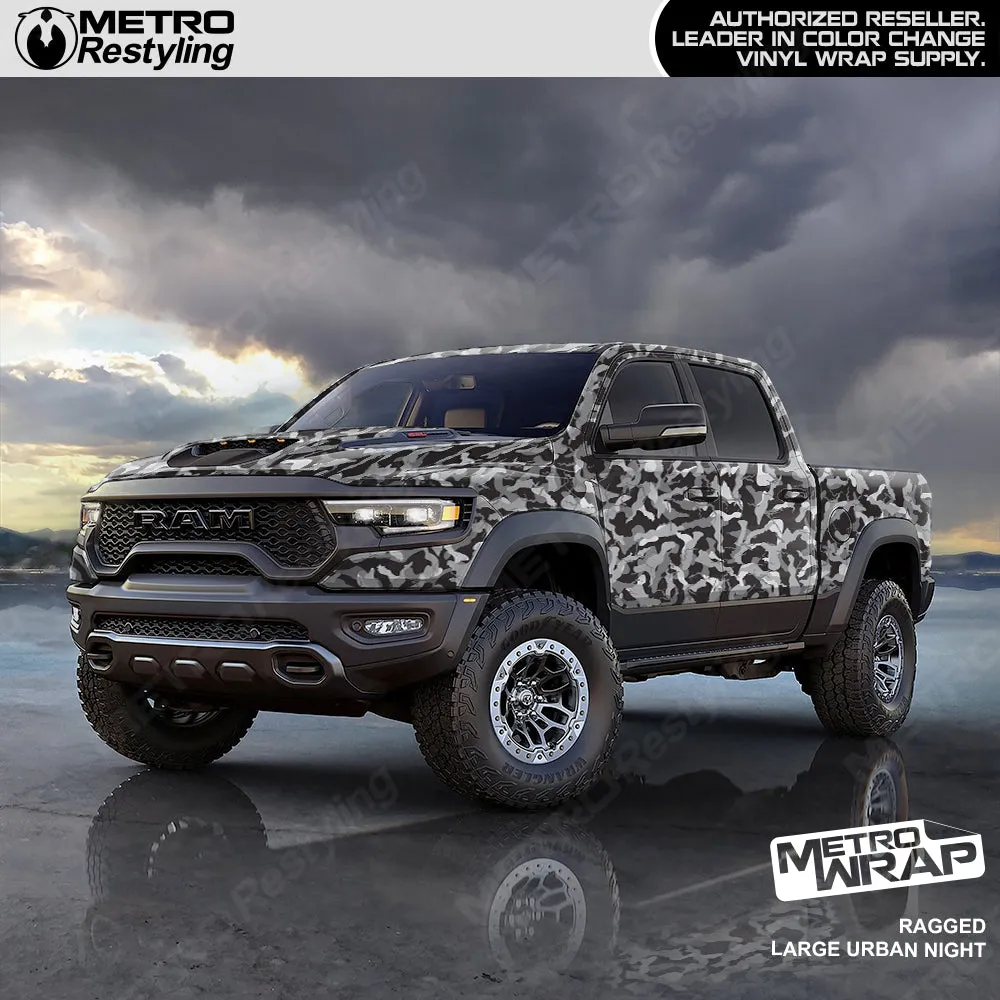 Metro Wrap Large Ragged Urban Night Camouflage Vinyl Film