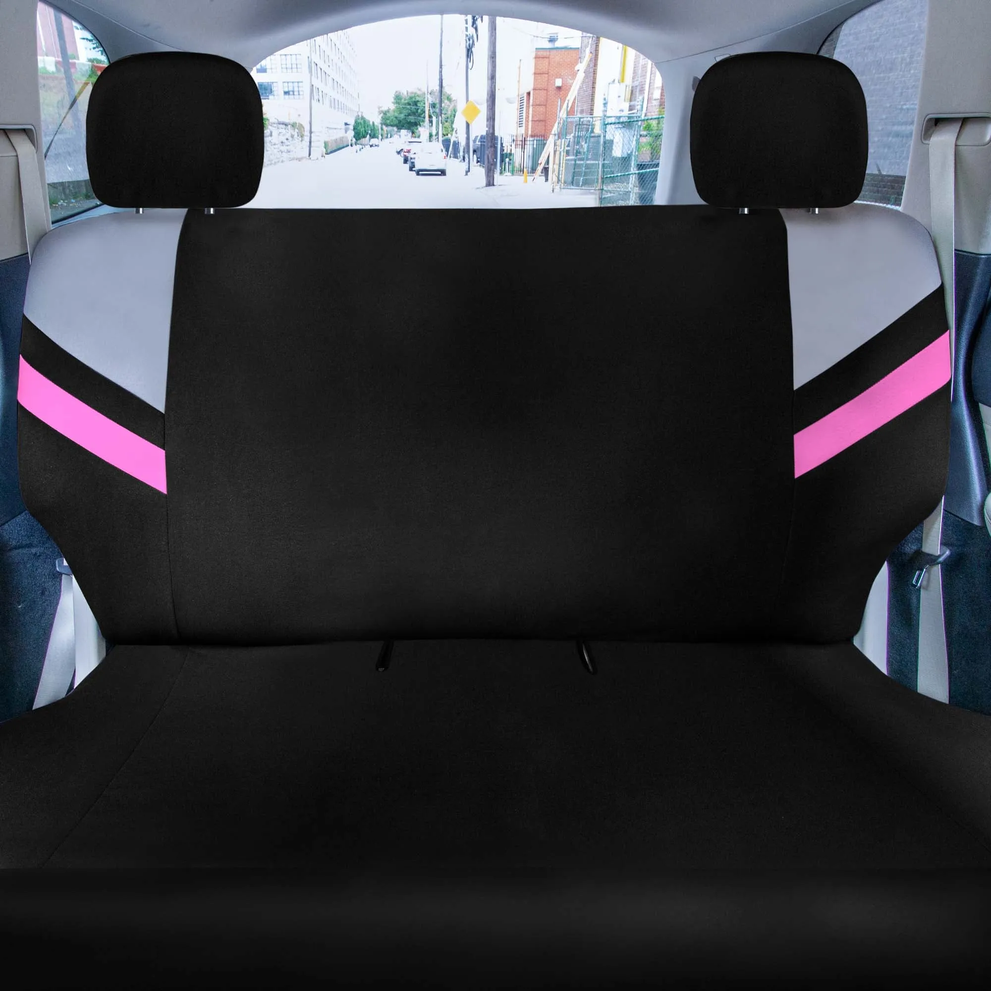 Minimalist Flat Cloth Car Seat Covers Full Set - Pink