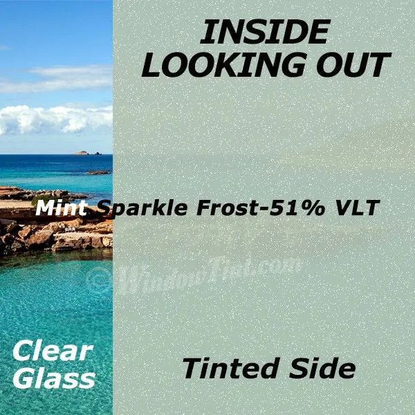 Mint Sparkle Frost Window Tinting Film 47" Wide Roll