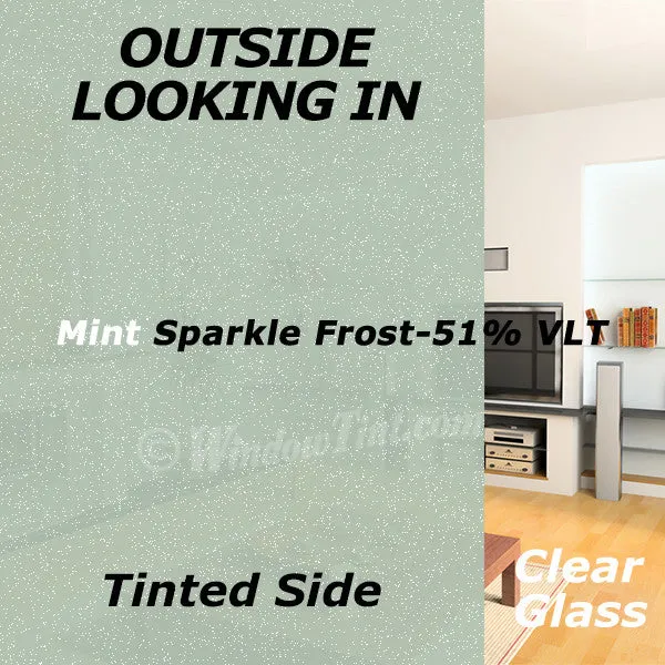 Mint Sparkle Frost Window Tinting Film 47" Wide Roll