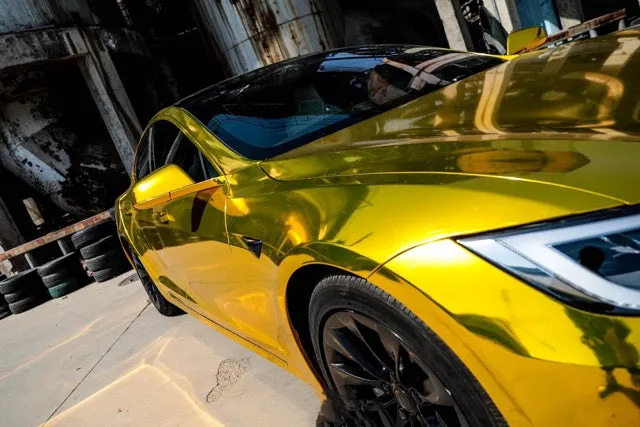Mirror Chrome Yellow Vinyl Wrap