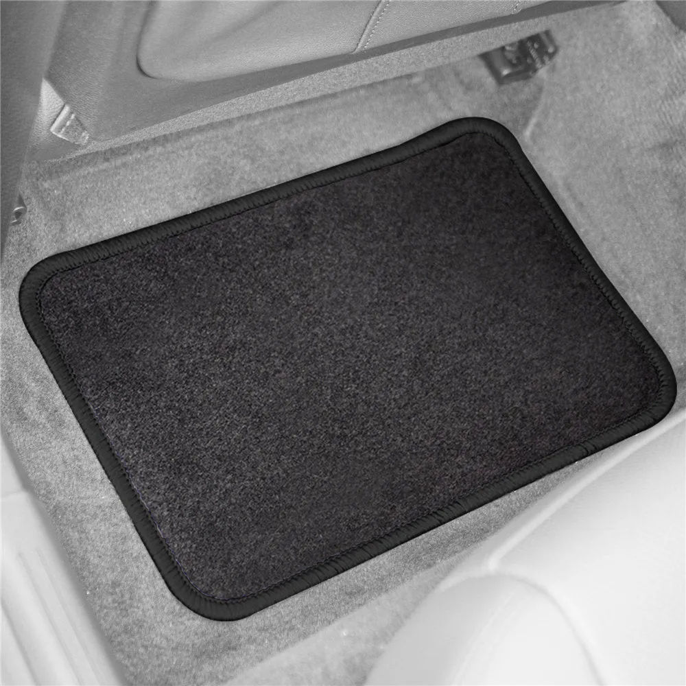 Mod Non-Slip Carpet Floor Mats with Colorful Stitching - Full Set Black