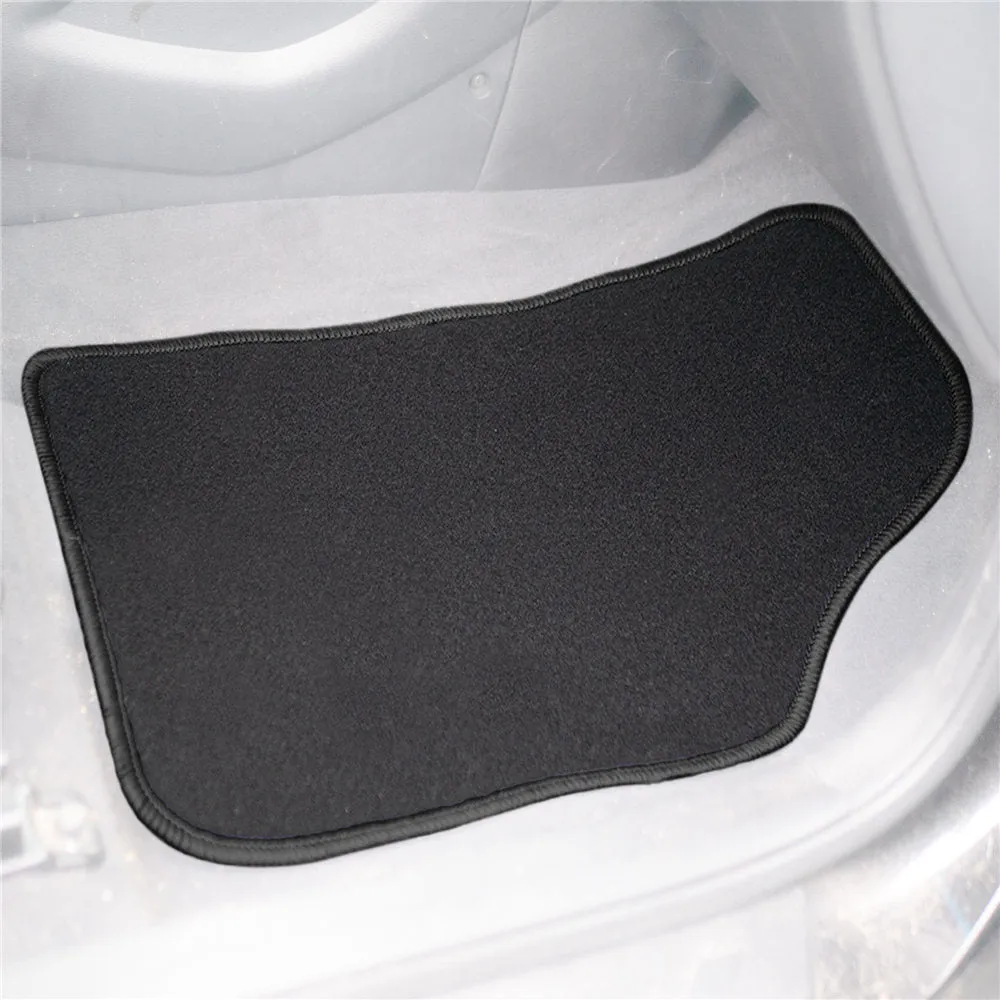 Mod Non-Slip Carpet Floor Mats with Colorful Stitching - Full Set Black