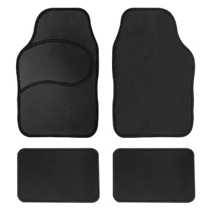 Mod Non-Slip Carpet Floor Mats with Colorful Stitching - Full Set Black