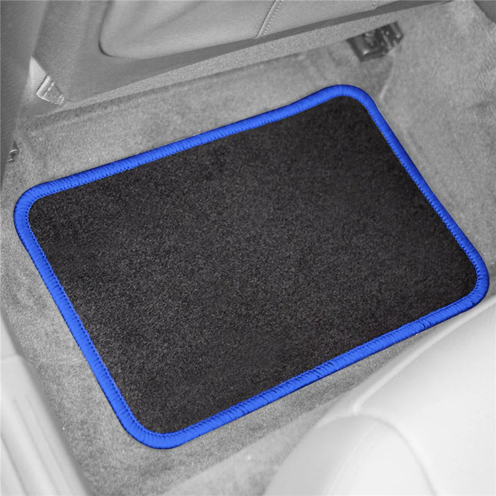 Mod Non-Slip Carpet Floor Mats with Colorful Stitching - Full Set Blue