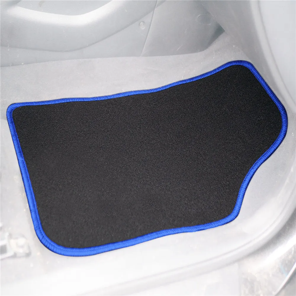 Mod Non-Slip Carpet Floor Mats with Colorful Stitching - Full Set Blue