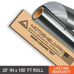 MotoShield Pro Nano Ceramic Window Tint - 20" in x 100' ft Roll   Lifetime Warranty